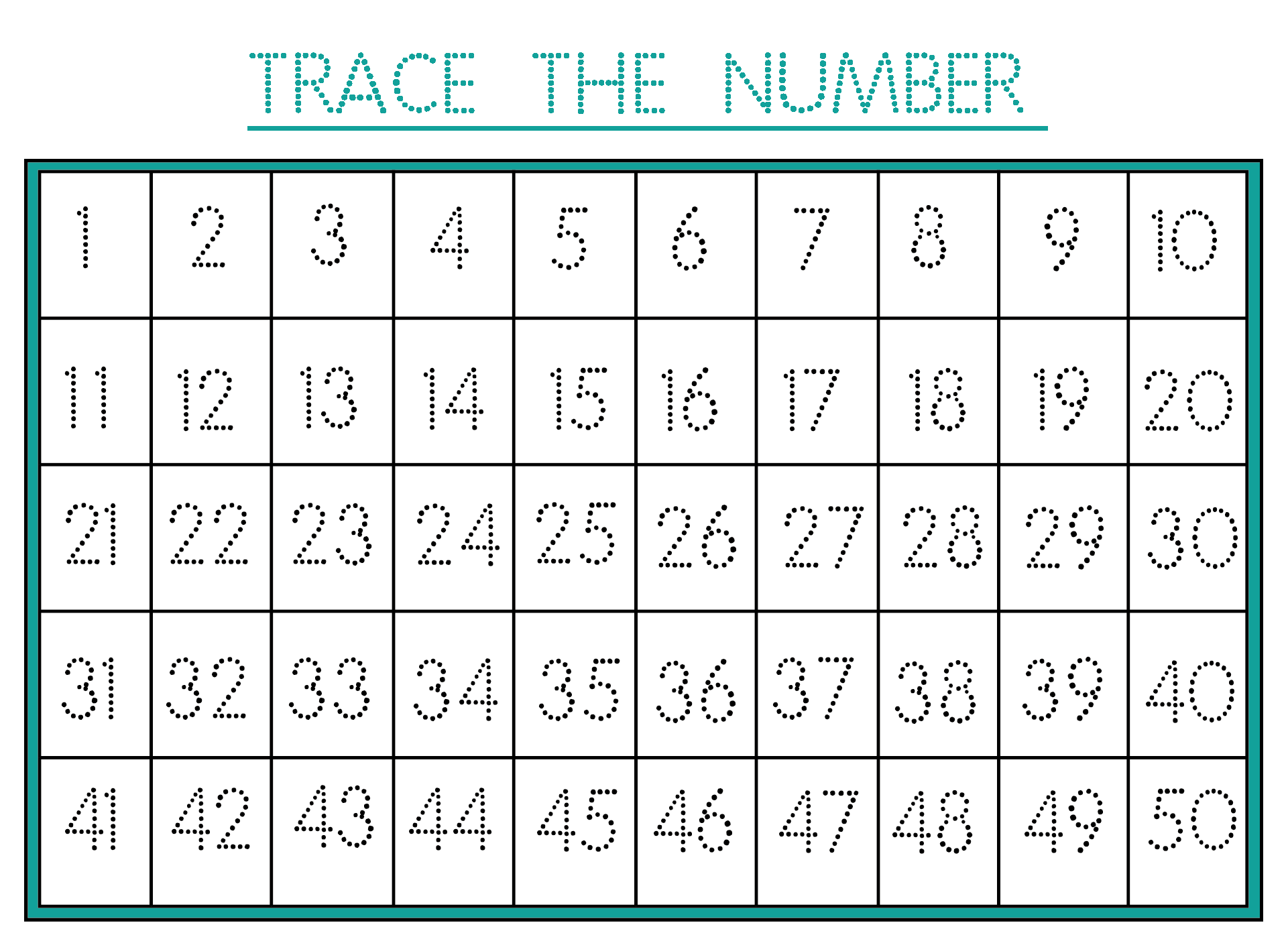 Number 1 50 Worksheet 12 Free PDF Printables Printablee