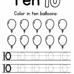 Number 10 Tracing Worksheets Free Printables Teach Prints