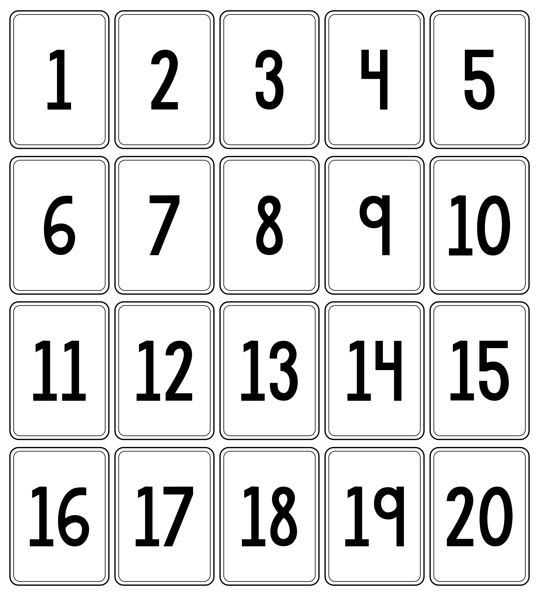 Number Flash Cards 1 20 10 Free PDF Printables Printablee