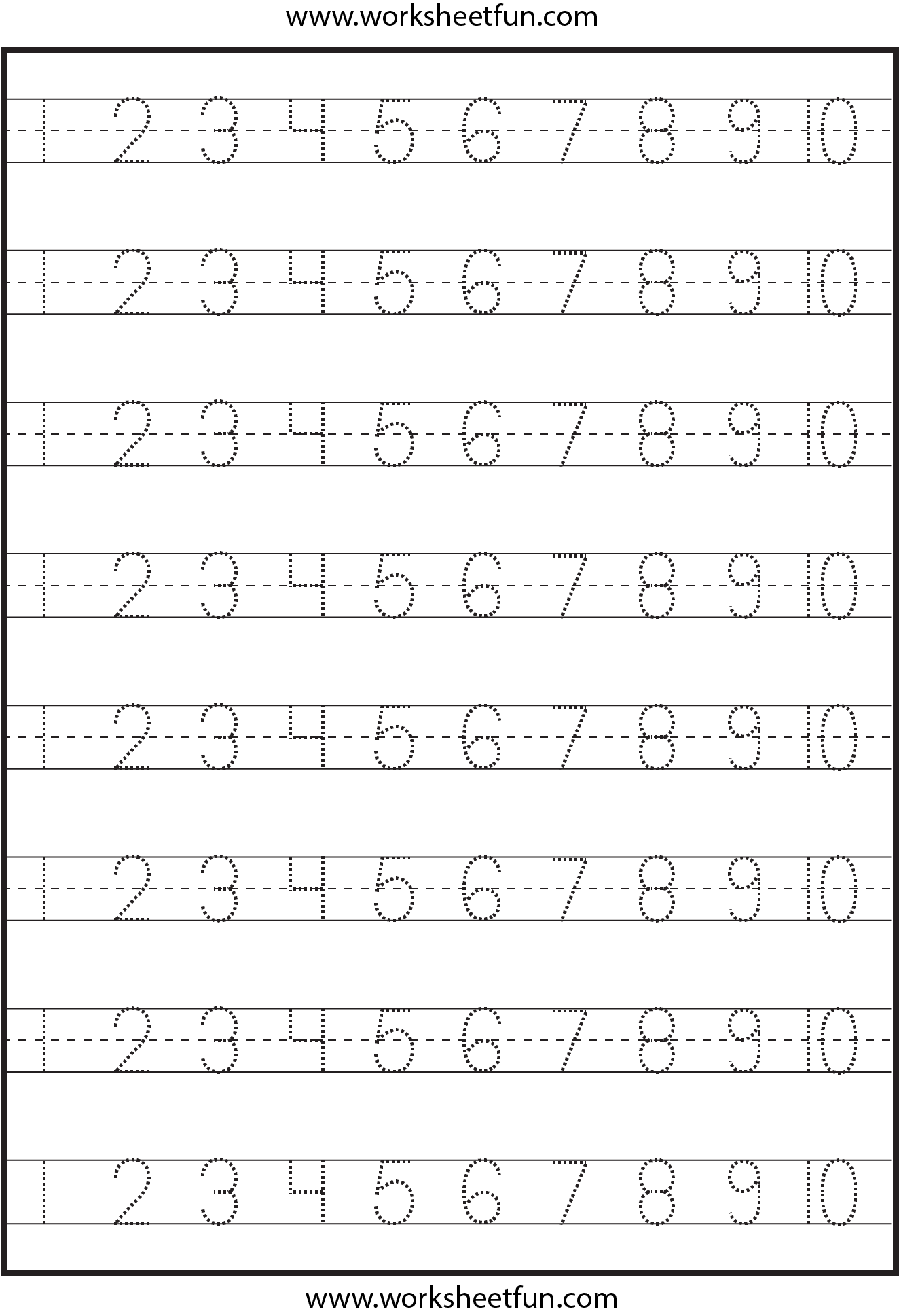Tracing Number 1 Worksheets For Kids Payhip