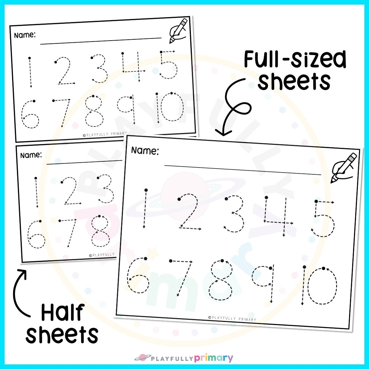 Number Tracing 1 10 Worksheets With Arrows Printable Preschool Kindergarten Number Writing Practice PDF Etsy