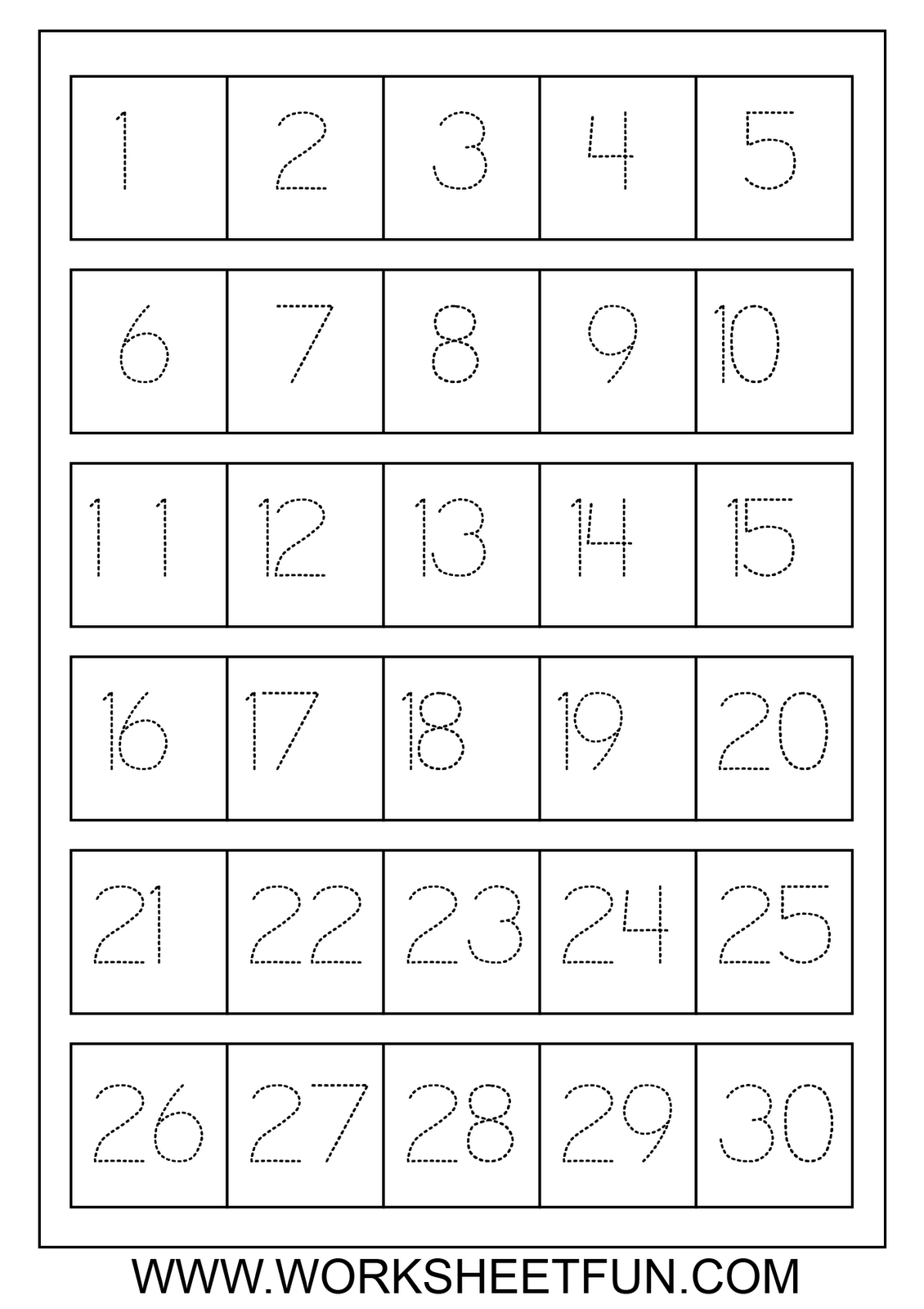 Free Printable Number Chart 1 30 Activity Shelter Worksheets Library