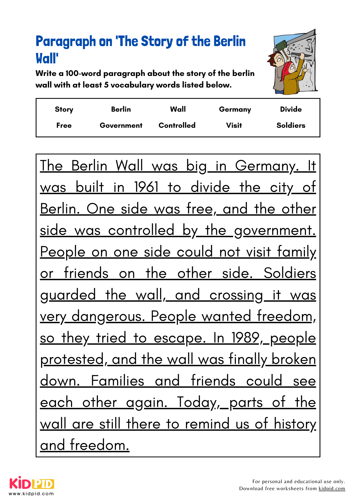 Paragraph On The Story Of The Berlin Wall Kidpid