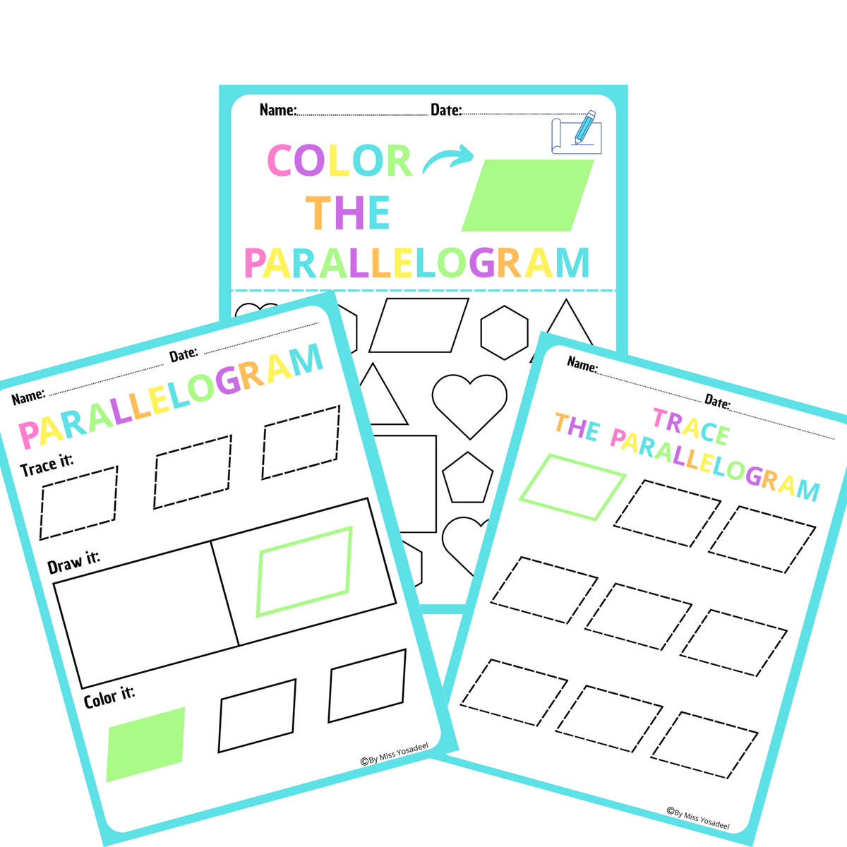 Parallelogram Colorful Fun Shape Worksheets Toddlers Find Color Draw And Trace Made By Teachers Parallelogram Colorful Fun Shape Worksheets Toddlers Find Color Draw And Trace Made By Teachers