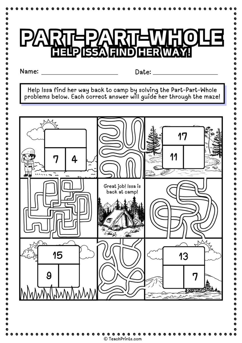 Part Part Whole Worksheets Free Teach Prints Part Part Whole Worksheets Free Teach Prints