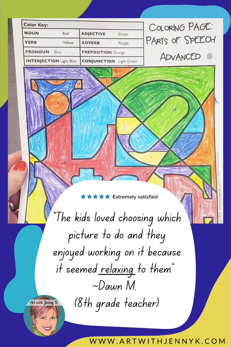 Parts Of Speech Coloring Sheets Art With Jenny K
