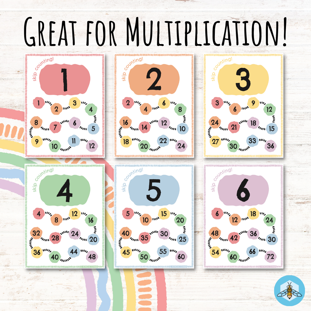 Pastel Rainbow Skip Counting Multiplication Posters Classful Pastel Rainbow Skip Counting Multiplication Posters Classful
