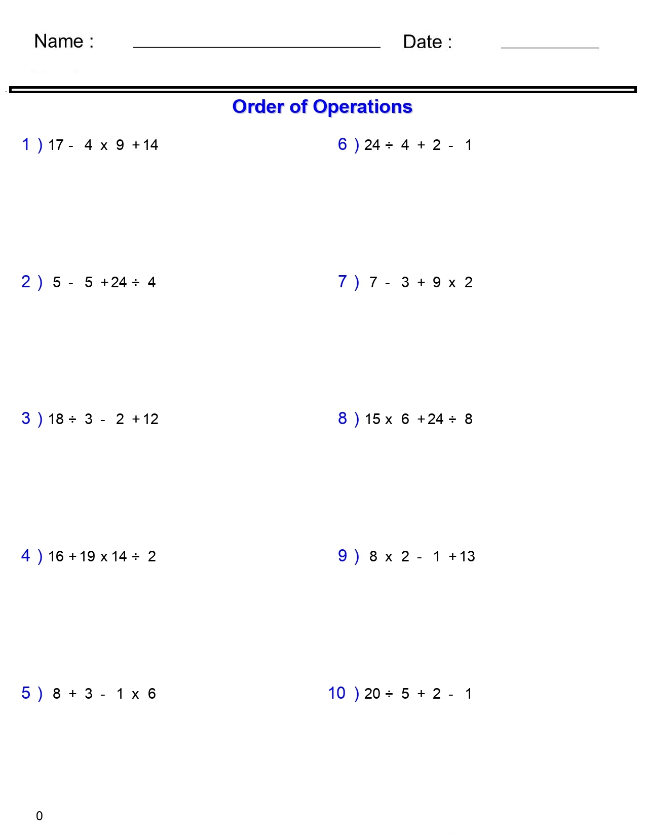 Printable Order Of Operations Digital Worksheets Activities For 4th 5th Grade Made By Teachers