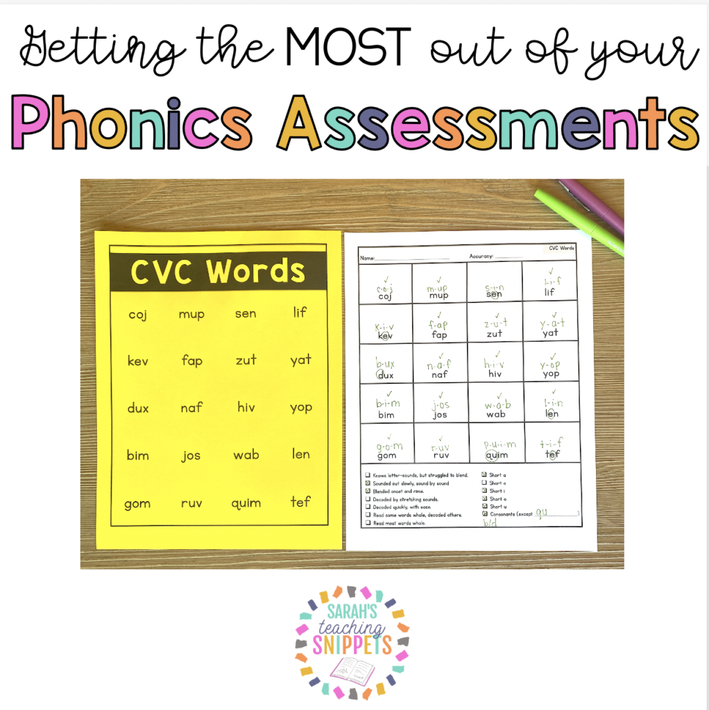 Phonics Assessments Sarah S Teaching Snippets