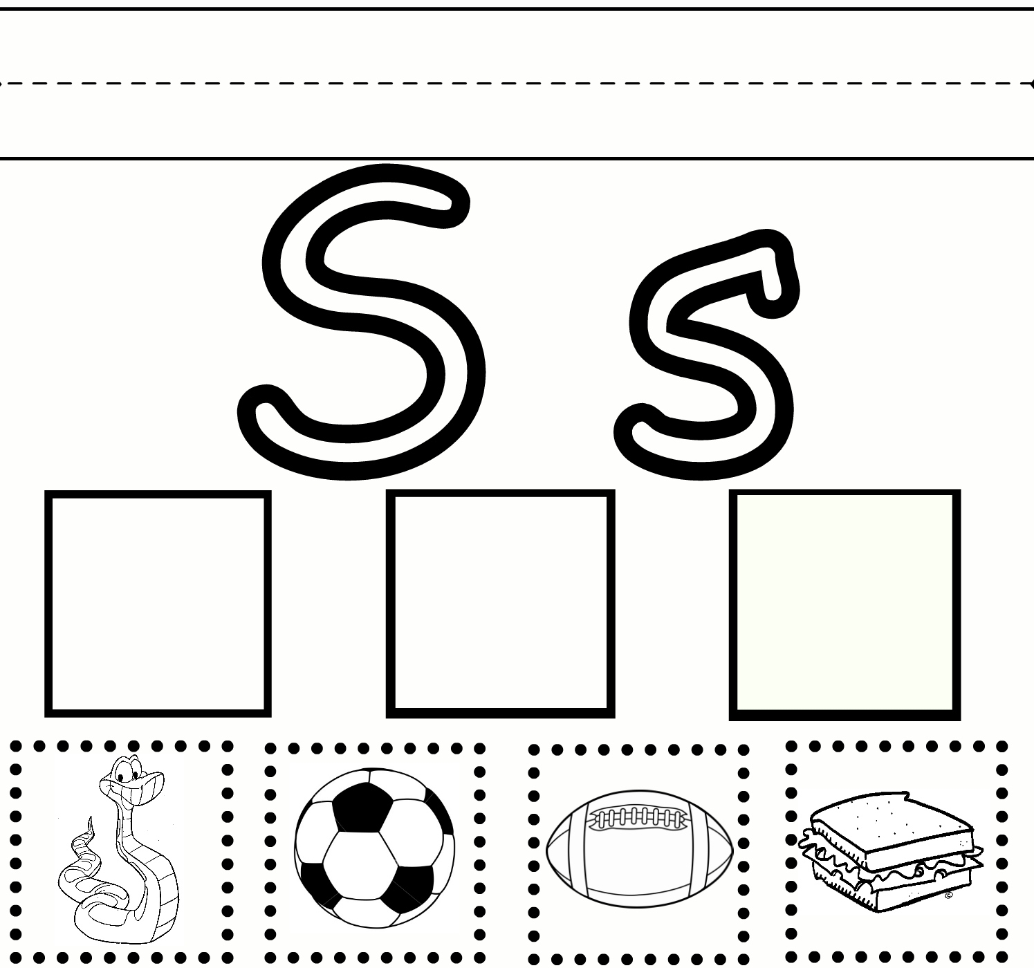 Preschool Learning Letter S Practice Free Printable Worksheet Sweet Benanna Sam Letter Recognition For Kids Cut And Glue Letter S Stock Vector Illustration Of Sound Donut 238916038