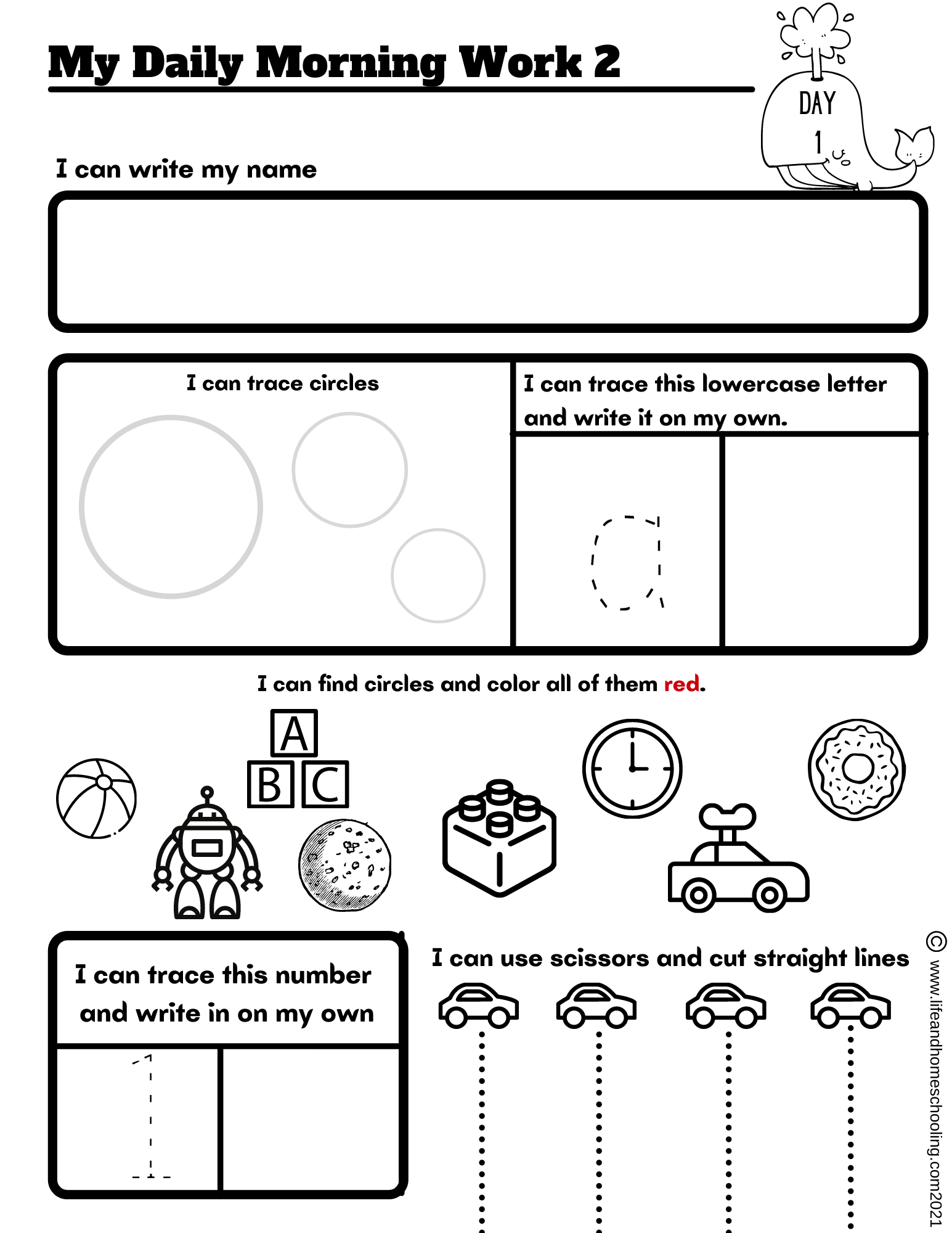 Kindergarten Morning Worksheets