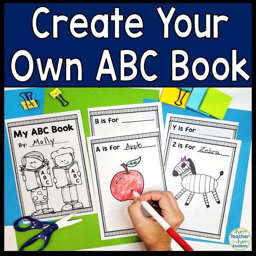 Printable ABC Book Template DIY Alphabet Coloring Book Alphabet Book For Any Topic Digital Download Etsy