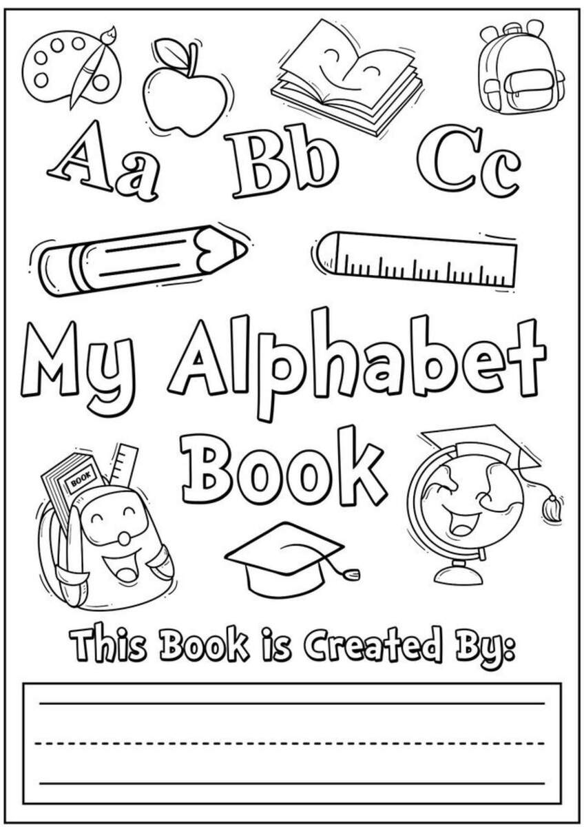 Printable Alphabet Coloring Book 28 Pages Educational Digital Download Etsy