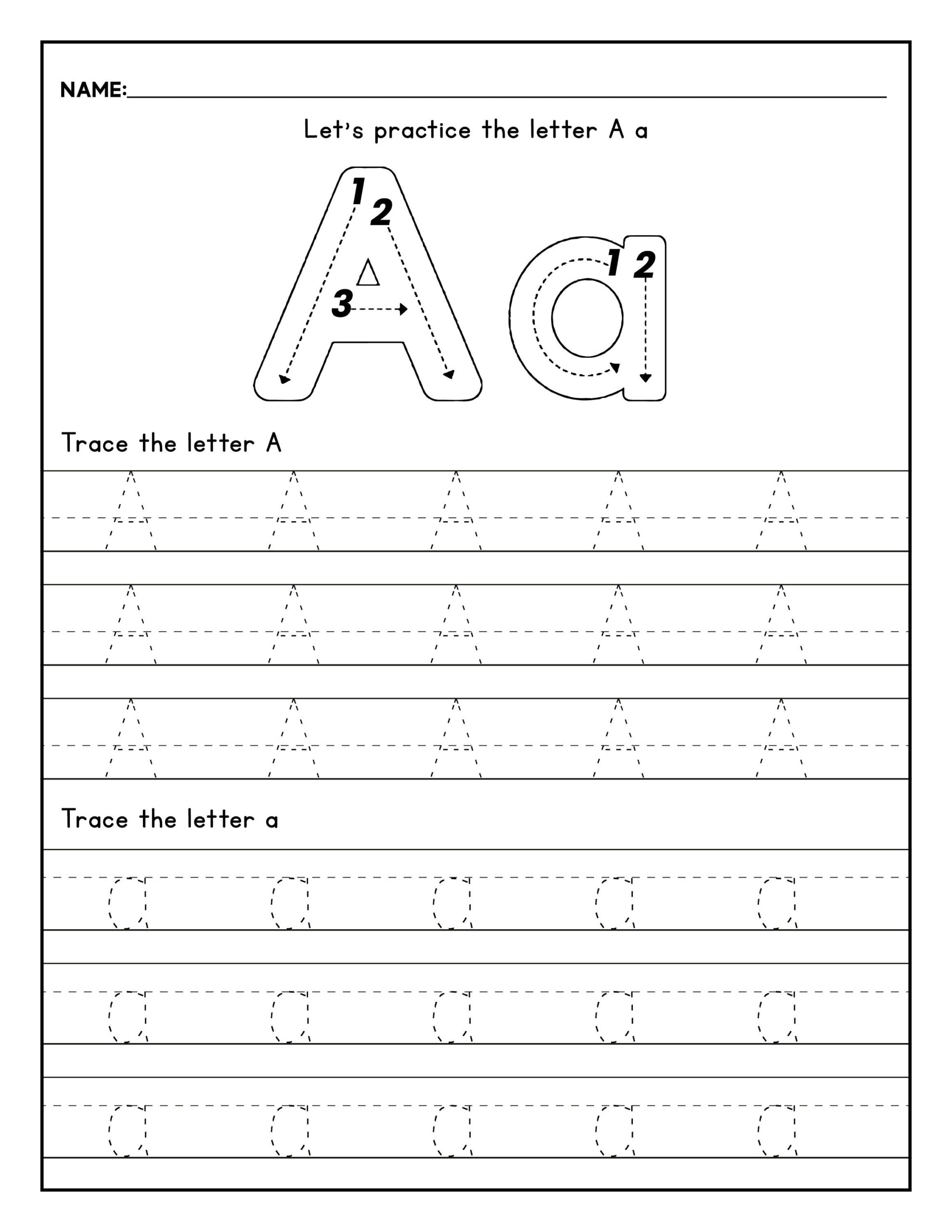 Alphabet Writing Worksheet 2 Free Letter Tracing For Kids