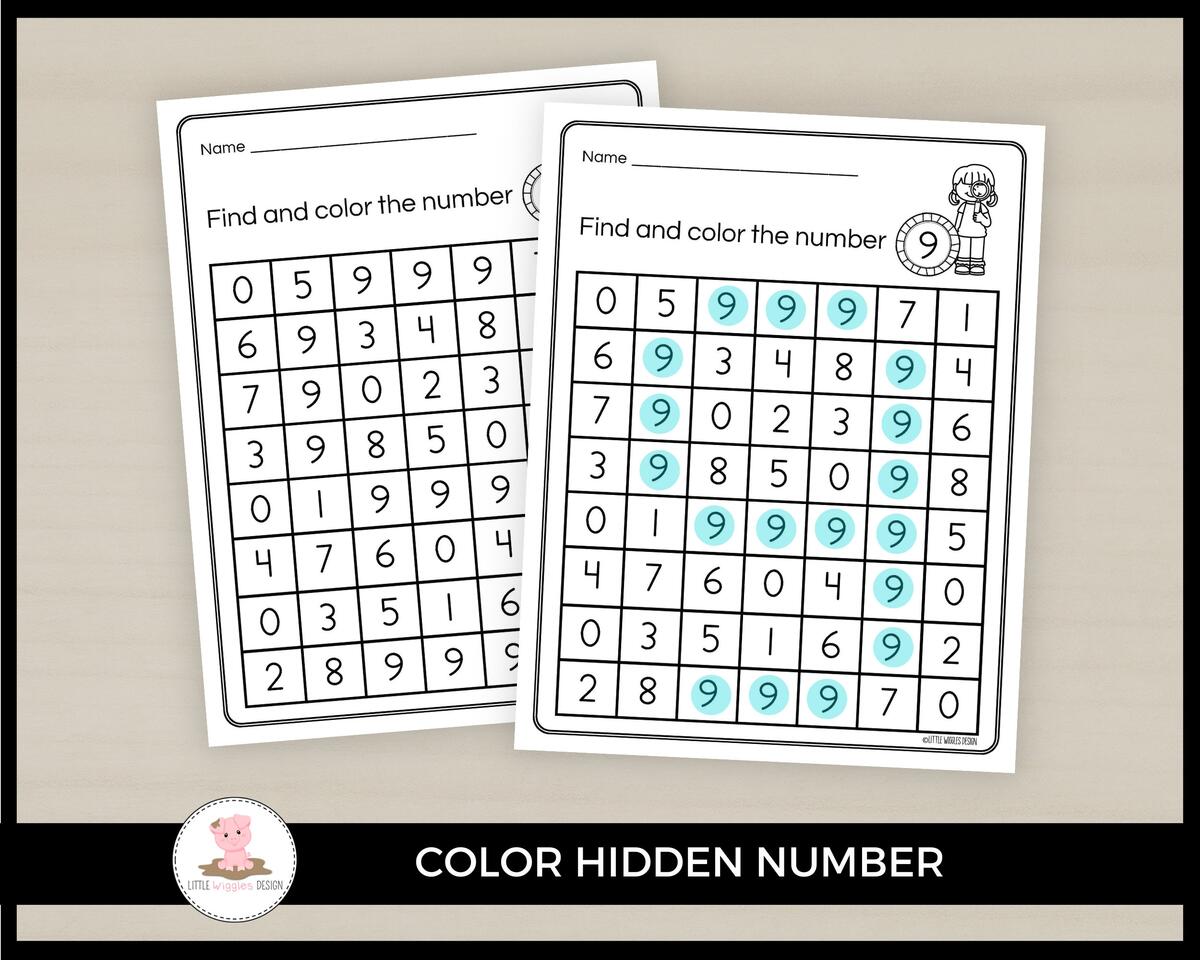 Printable Color The Number Worksheets By Little Wiggles Design Etsy