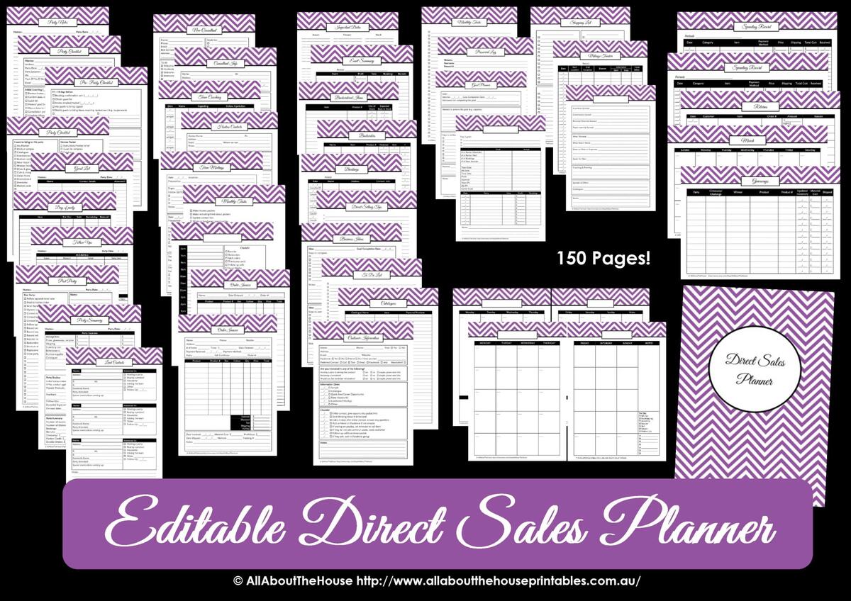 Printable Direct Sales Planner EDITABLE All About Planners
