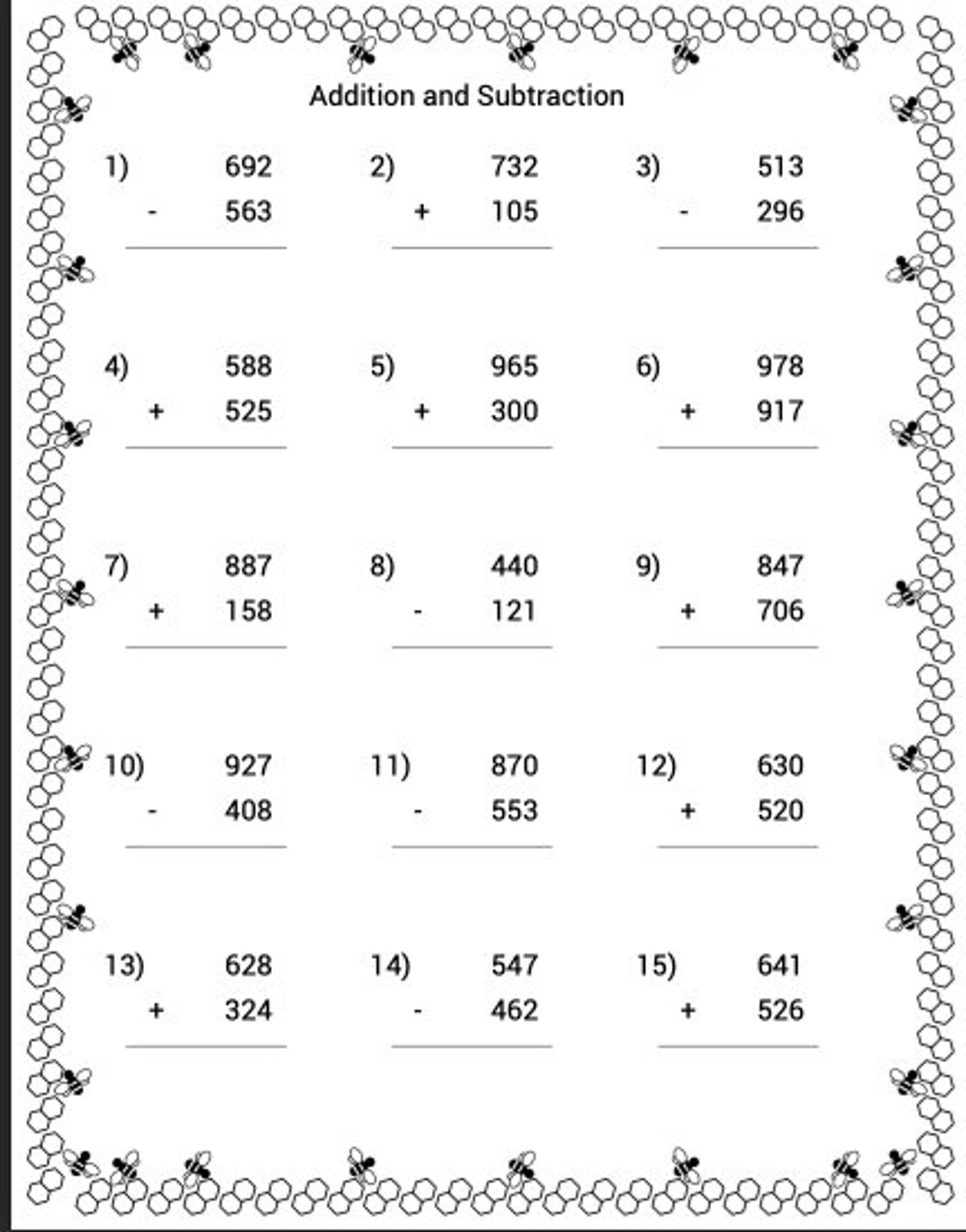 Printable Math Worksheets Addition And Subtraction Homeschool Instant Download With Answers Etsy Israel Printable Math Worksheets Addition And Subtraction Homeschool Instant Download With Answers Etsy Israel