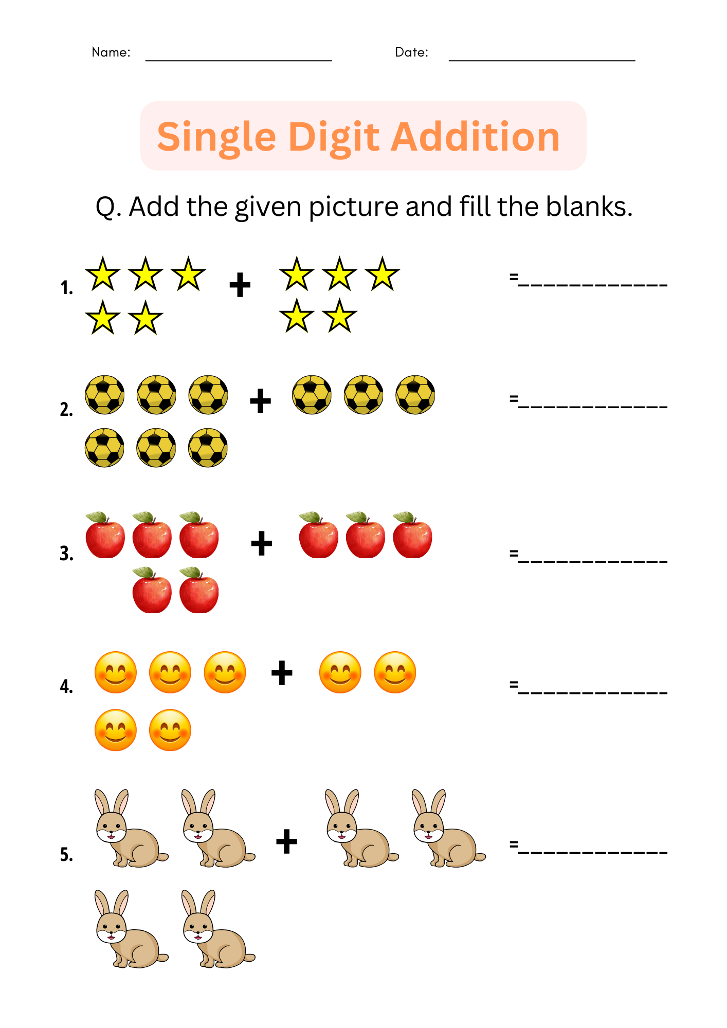 Printable Single Digit Addition 1 To 10 Number Math Worksheets For Grade 1 2 3 Made By Teachers Printable Single Digit Addition 1 To 10 Number Math Worksheets For Grade 1 2 3 Made By Teachers