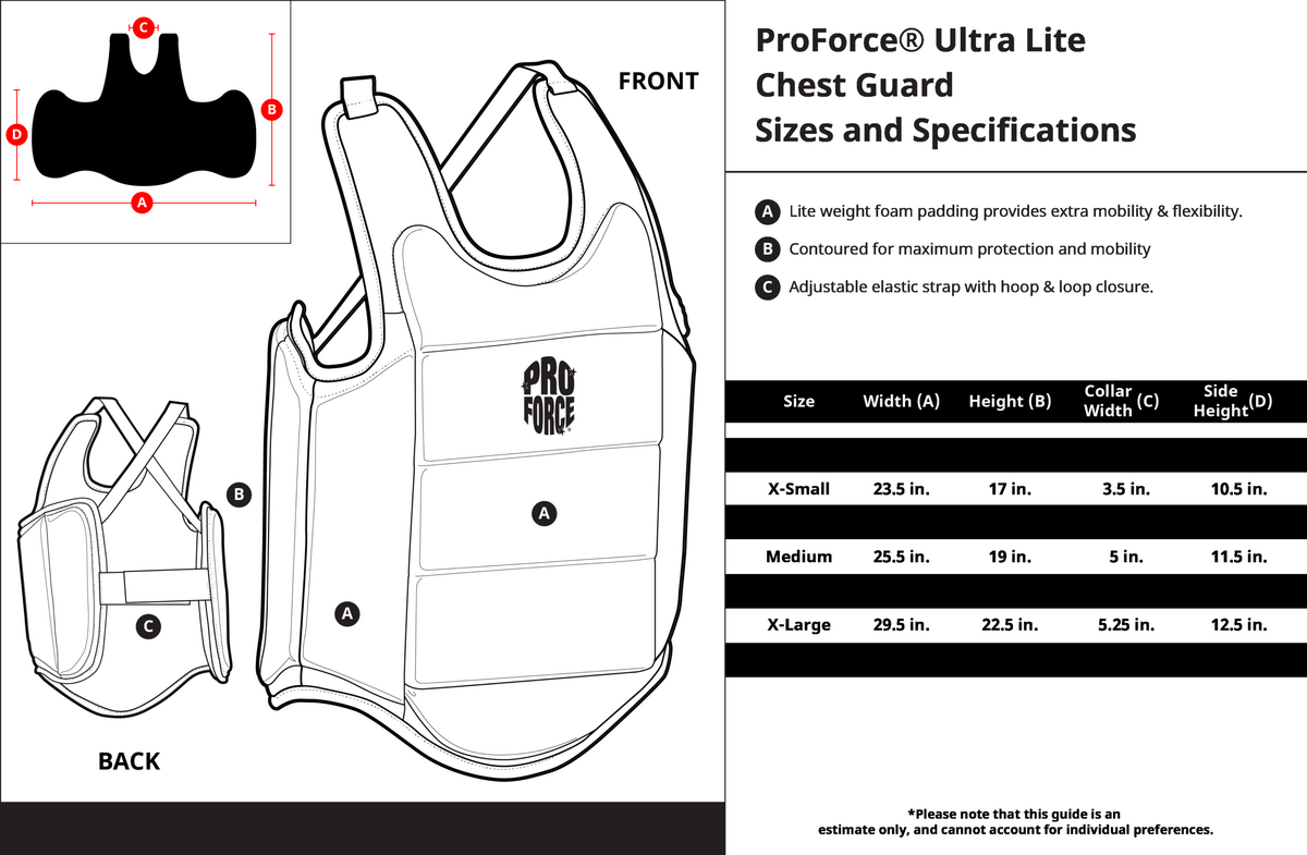 ProForce Ultra Lite Chest Guard White XXL