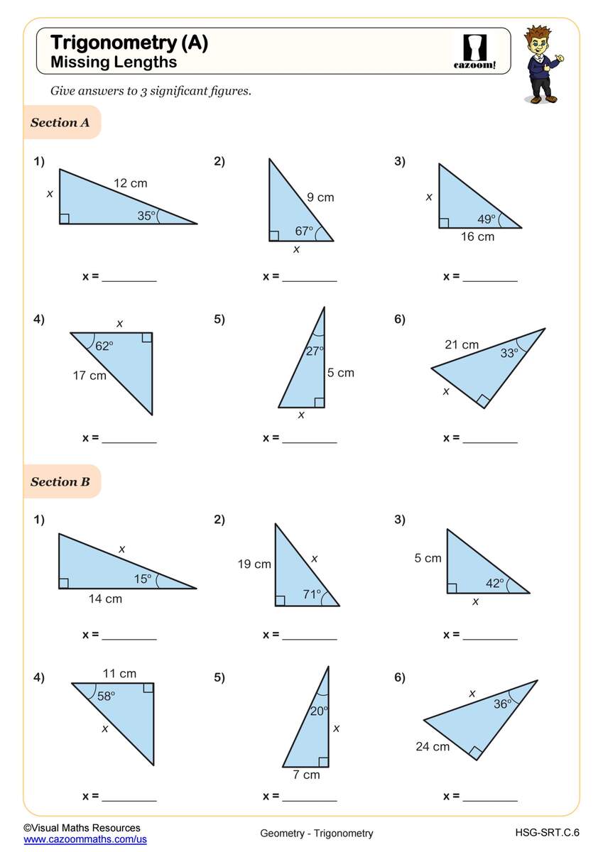 Proving Values Of Special Right Triangles Worksheet Algebra II PDF Worksheets Cazoom Math