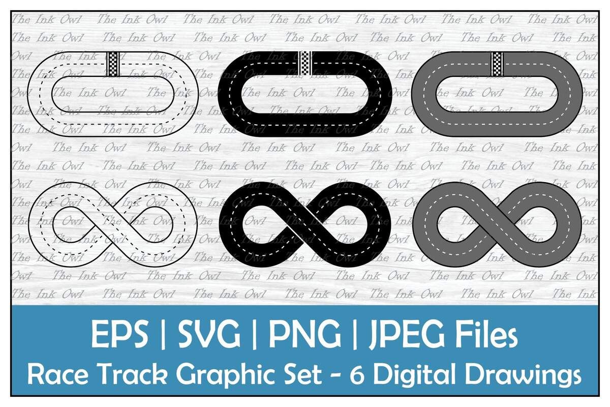 Race Track Circuit Figure 8 Outline Silhouette Color