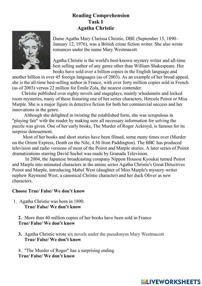Reading Comprehension Online Exercise For Grade 8 Worksheets Library