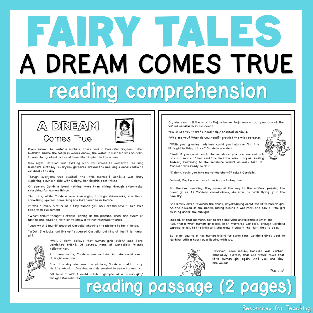 Reading Comprehension Worksheets Fairy Tale 1 Resources For Teaching Australia