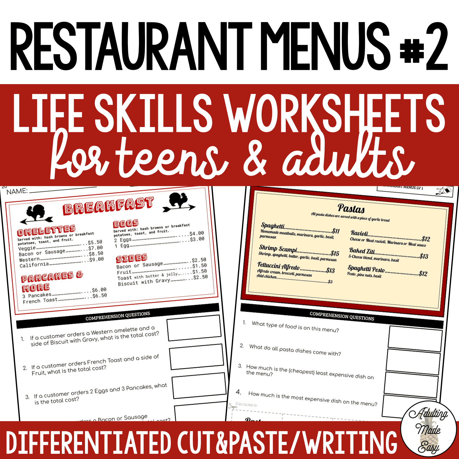 Reading Restaurant Menus 2 Worksheets Restaurant Review Printable Worksheet Printable Review Worksheet Restaurant Review Food Review Dining Review Printable Planner Inserts Etsy