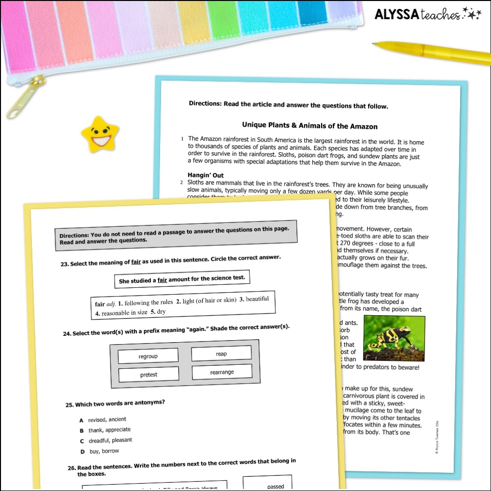 Reading SOL Practice Passages For 4th Grade Alyssa Teaches Reading SOL Practice Passages For 4th Grade Alyssa Teaches