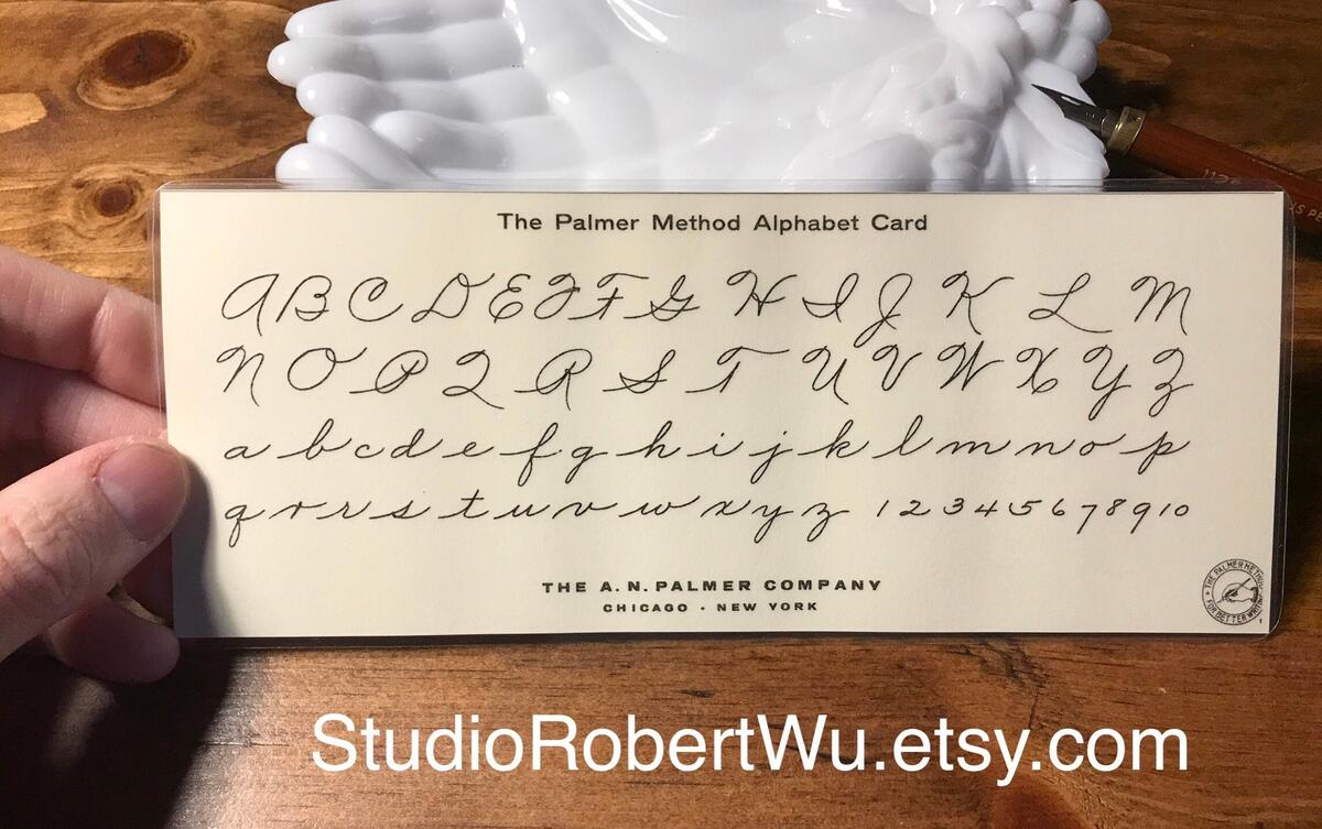 Reproduced Palmer Method Of Business Cursive Writing Alphabet Laminiated Card With Instruction Summary Regular Or Transparent Version Etsy Hong Kong Palmer Method Wikipedia