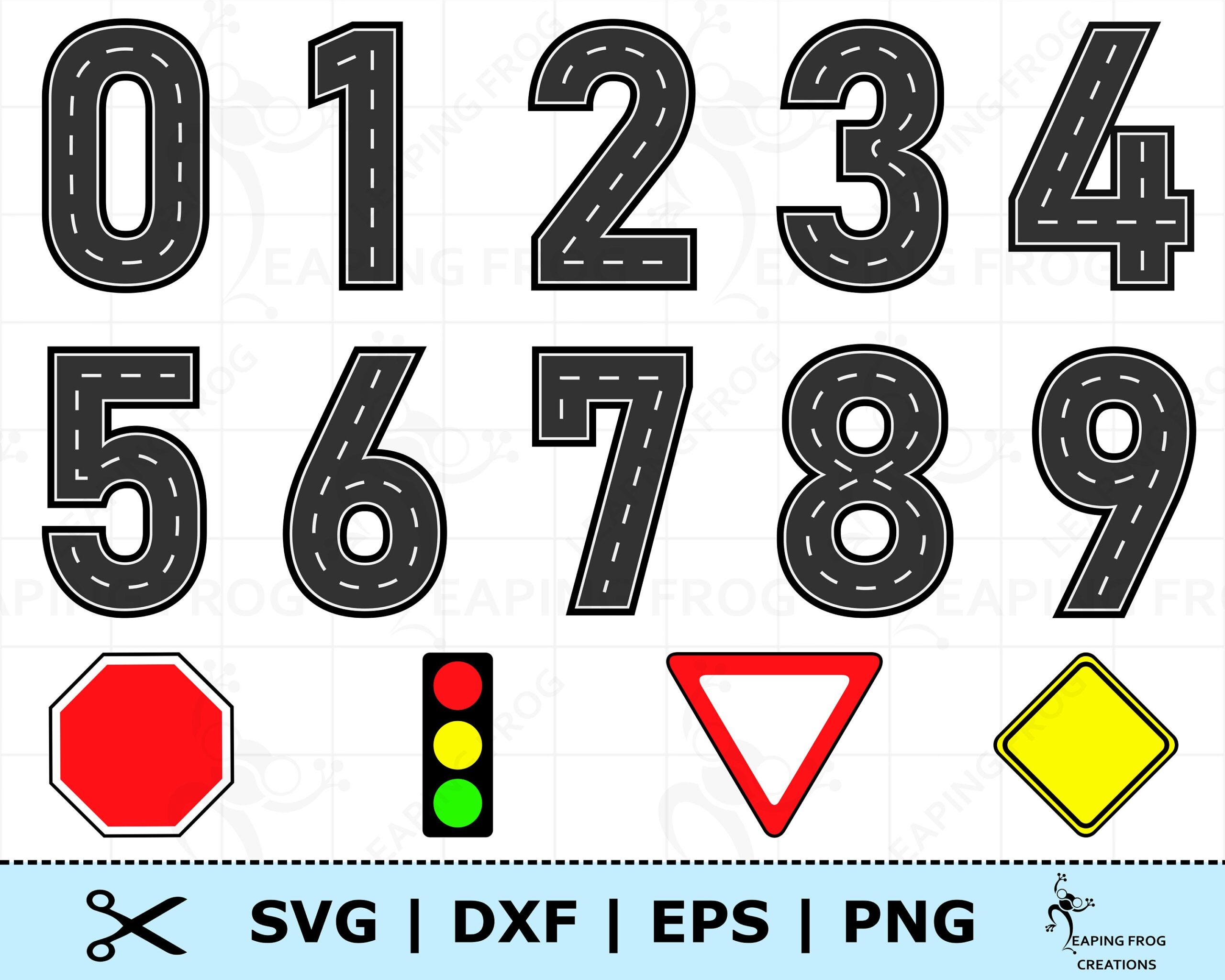 Road Numbers SVG Cricut Cut Files Silhouette Race Track Numbers Svg Boy Birthday Numbers PNG DXF Eps Instant Download Set Bundle Etsy