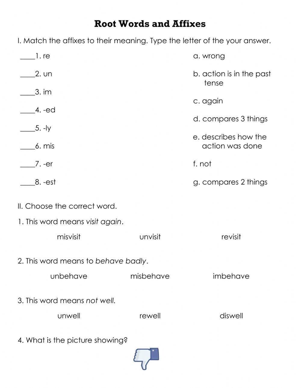 Root Words And Affixes Worksheet Worksheets Library