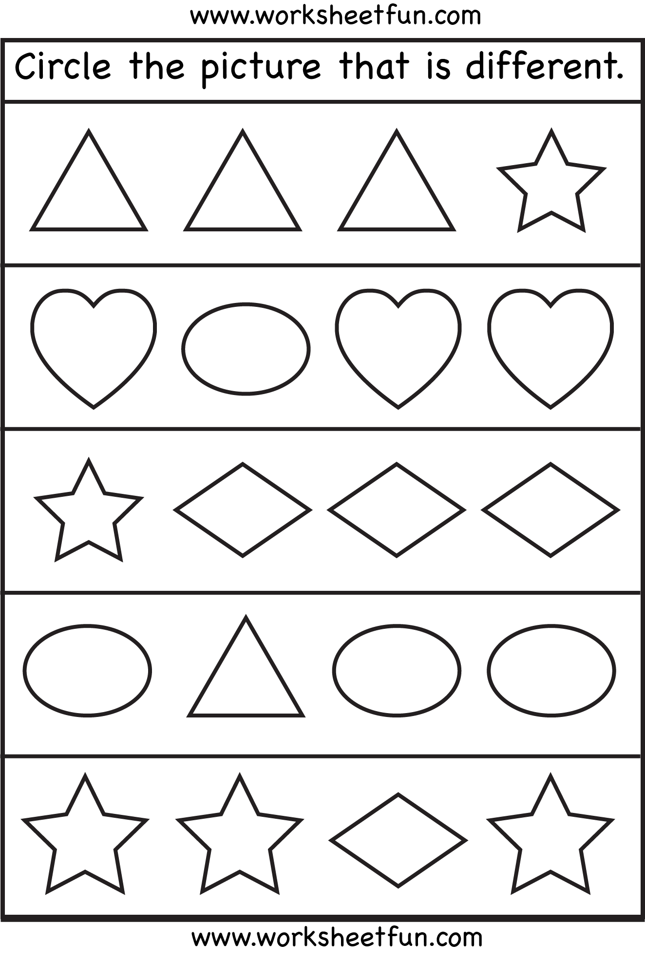 Printable Same And Different Worksheets For Kindergarten Made By Teachers