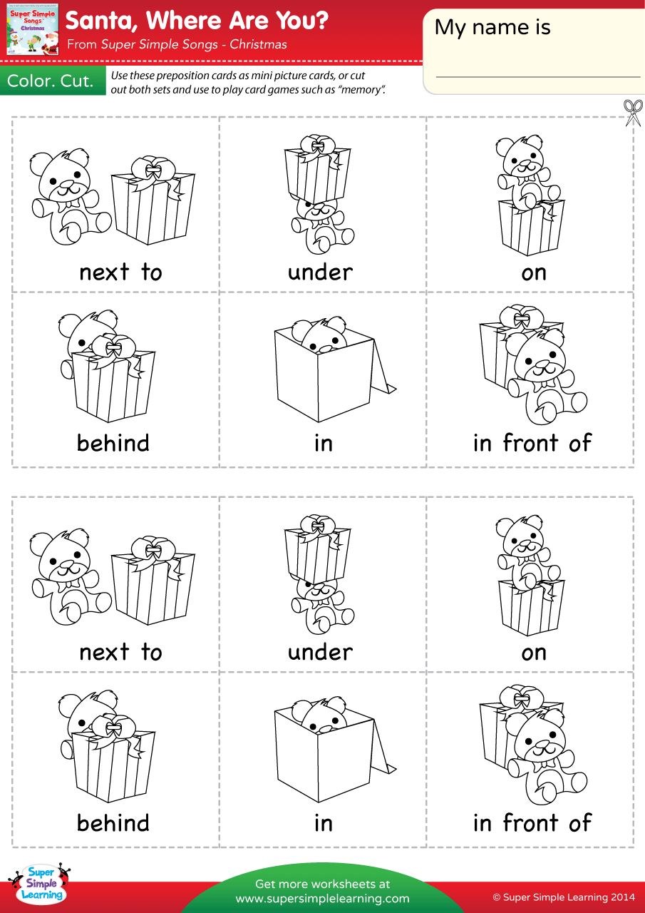 Preposition Worksheets For Kids Workybooks