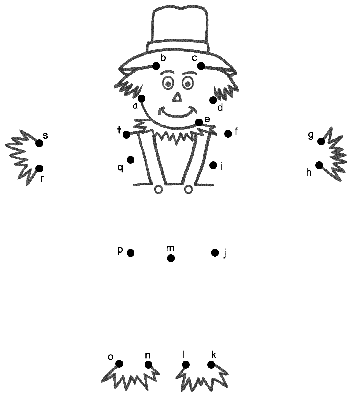 Scarecrow Connect The Dots By Lowercase Letters Autumn Fall Scarecrow Connect The Dots By Lowercase Letters Autumn Fall