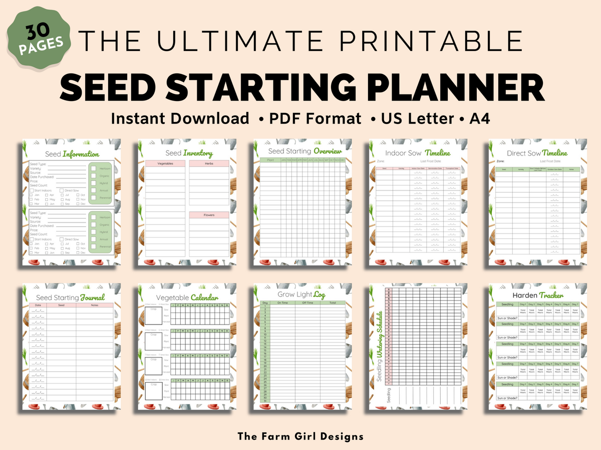 Seed Starting Garden Planner Farm Girl Designs