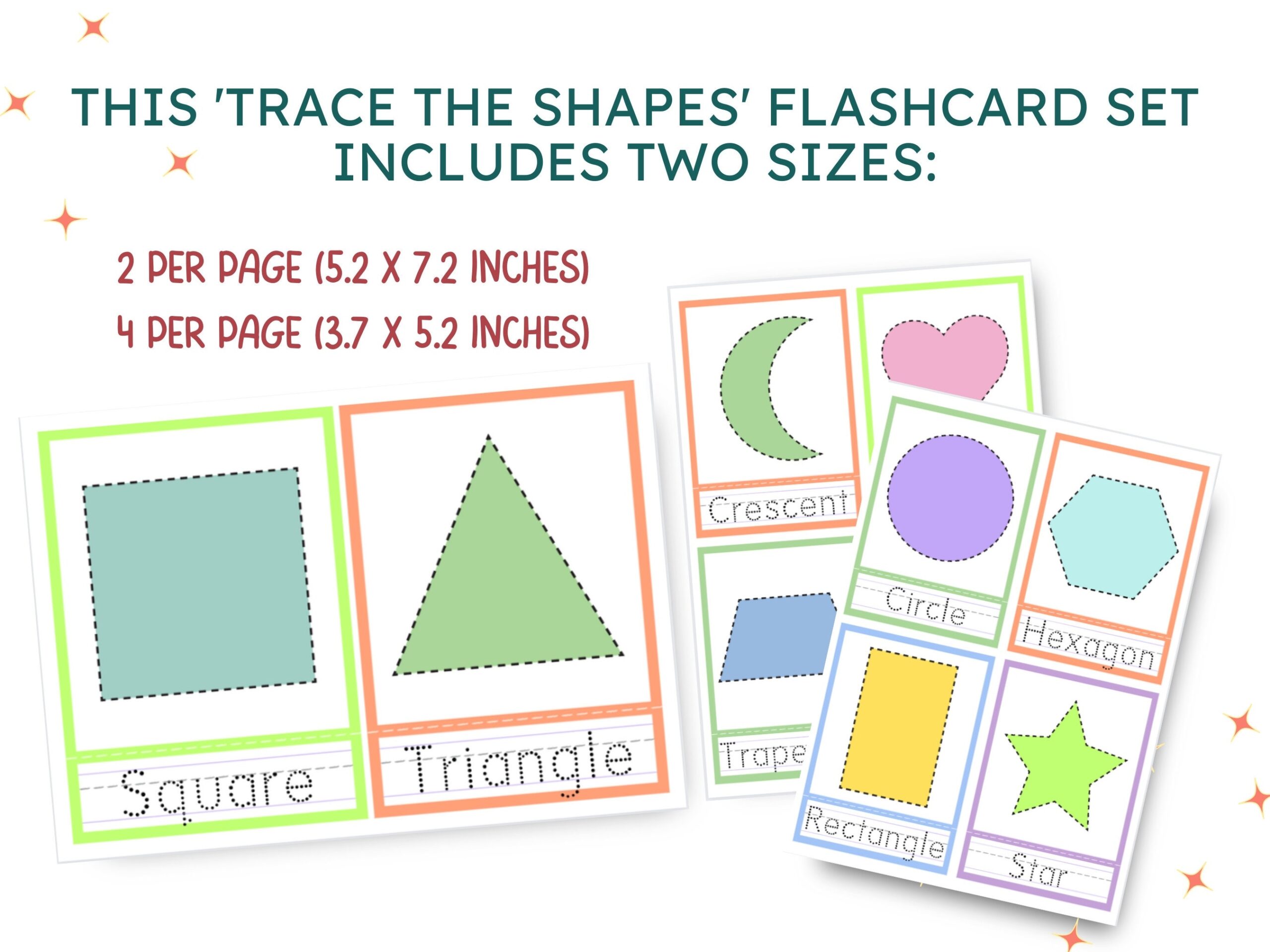 Shape Tracing Flashcards 3 Part Montessori Activity For Matching And Sorting Digital Download Etsy Israel