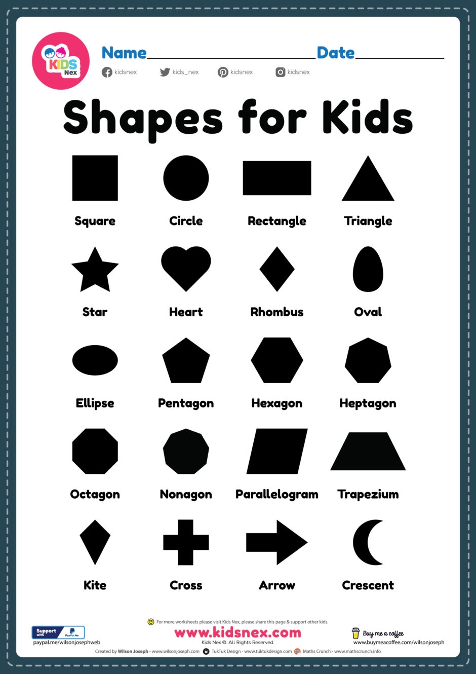 Shapes For Kids Free Printable PDF For Preschool Kids Shapes For Kids Free Printable PDF For Preschool Kids
