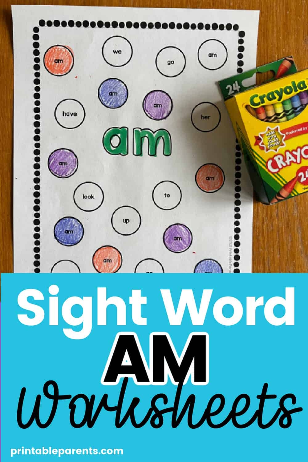 Sight Word Am Worksheets Printable Parents Sight Word Am Worksheets Printable Parents