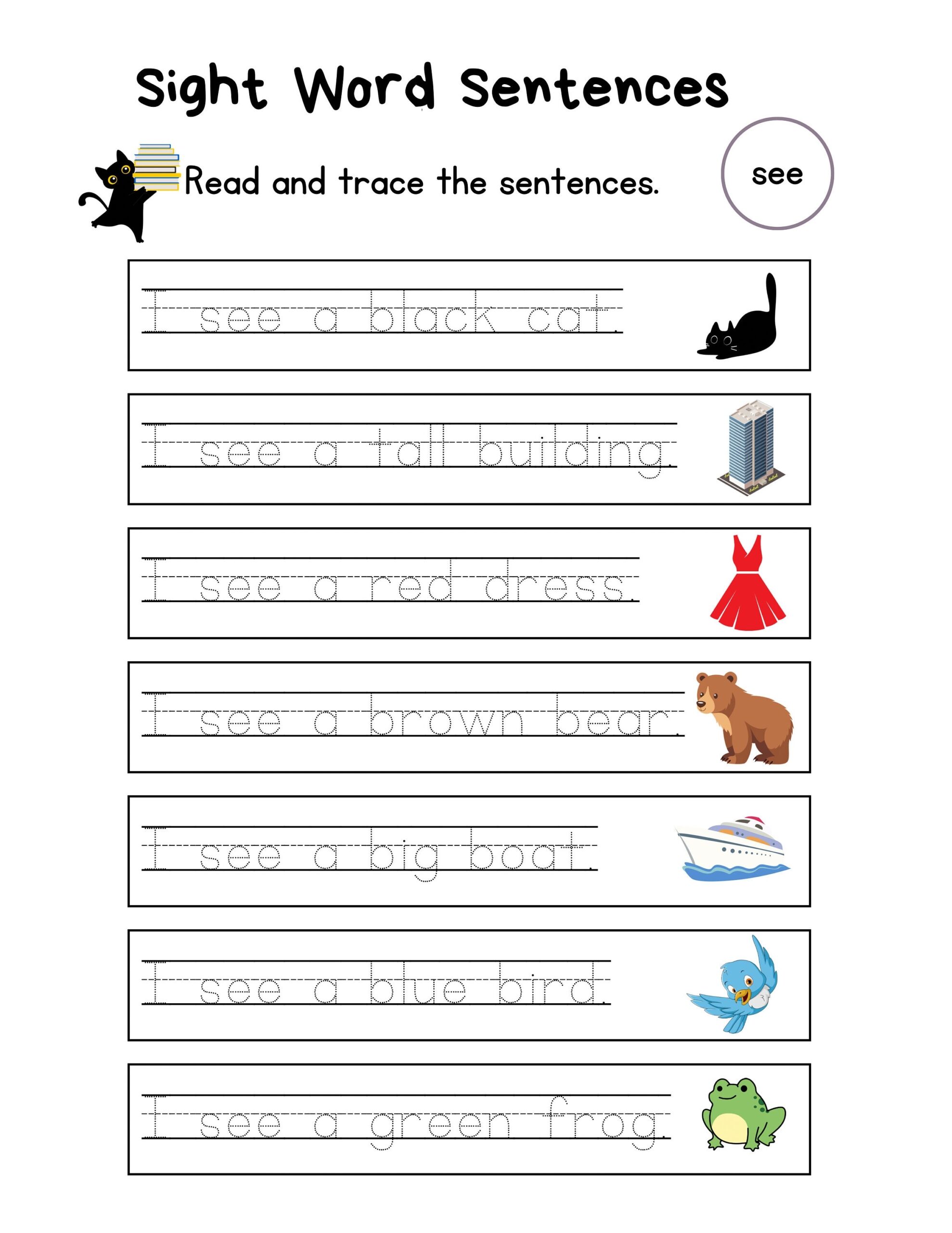 Kindergarten Sight Words Sentences Free PDF Eduflakes