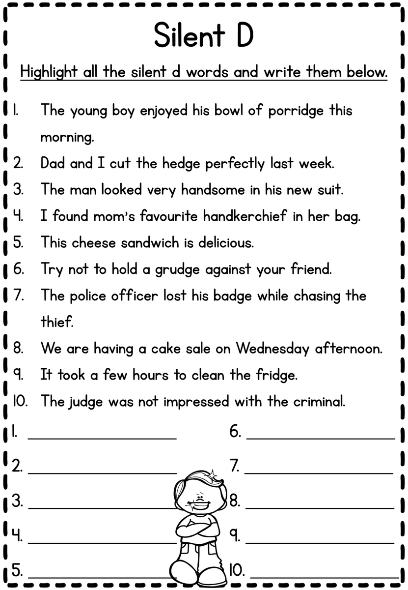 Silent Letters Worksheet Grade 3 Grade1to6