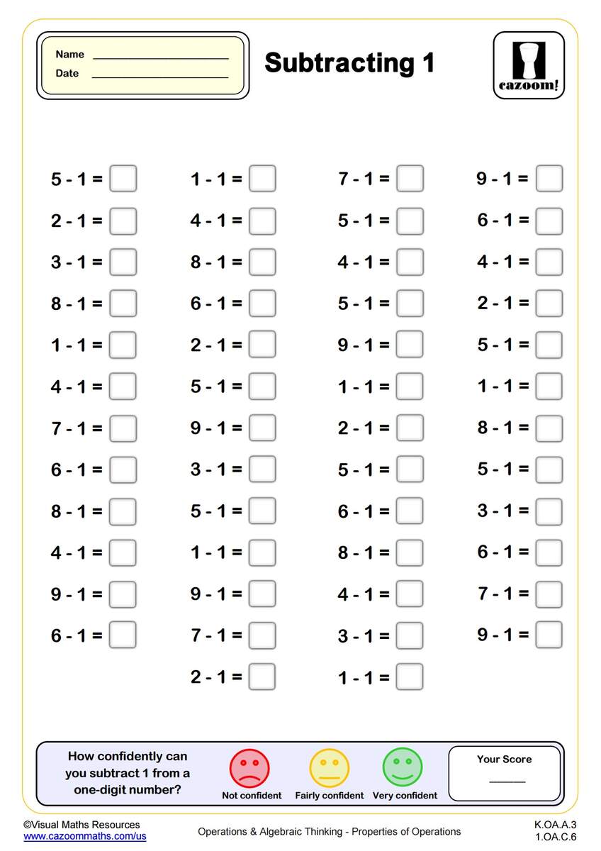 Single Digit Subtraction Worksheets Printable PDF Math Worksheets Cazoom Math Single Digit Subtraction Worksheets Printable PDF Math Worksheets Cazoom Math