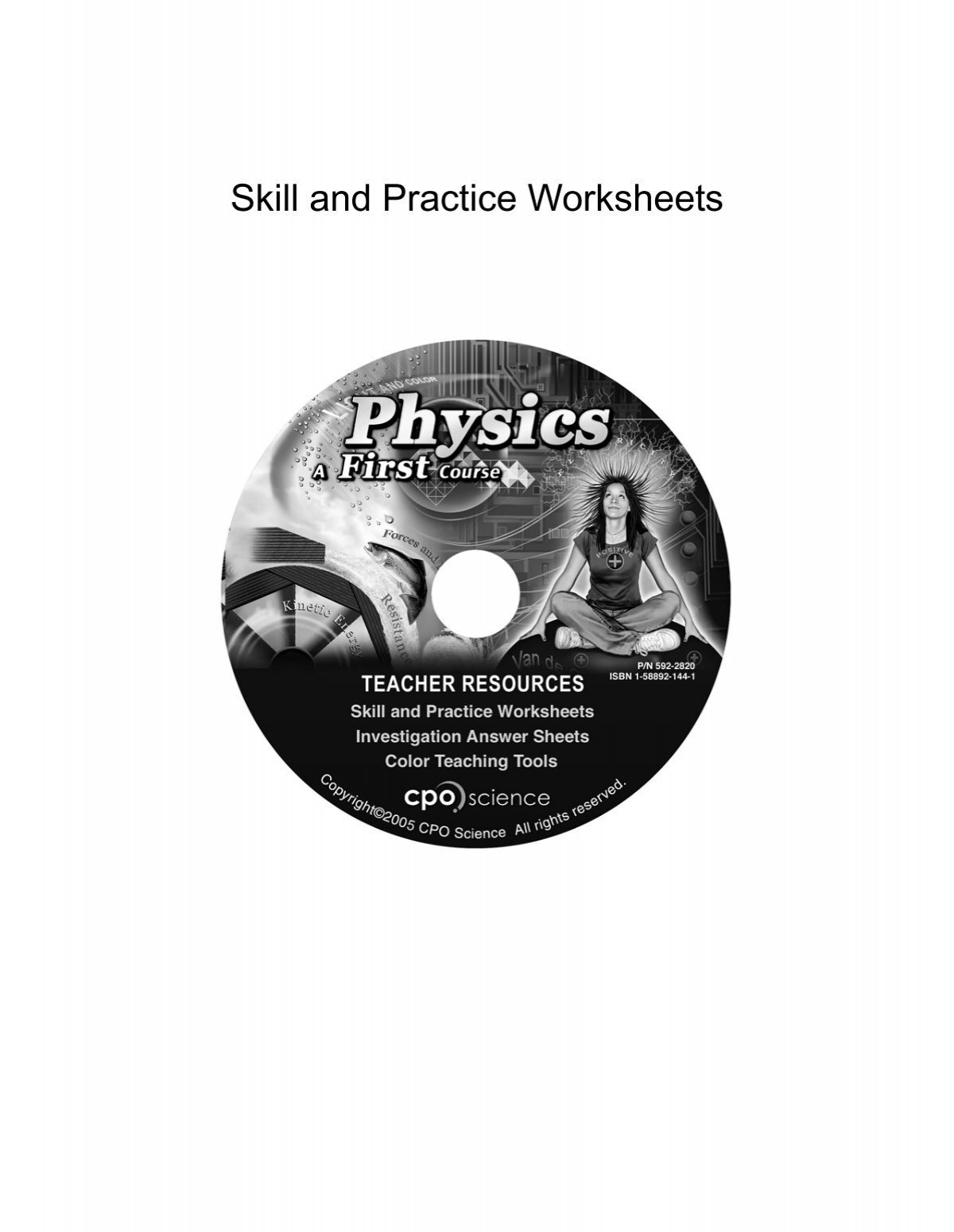 Skill And Practice Worksheets CPO Science