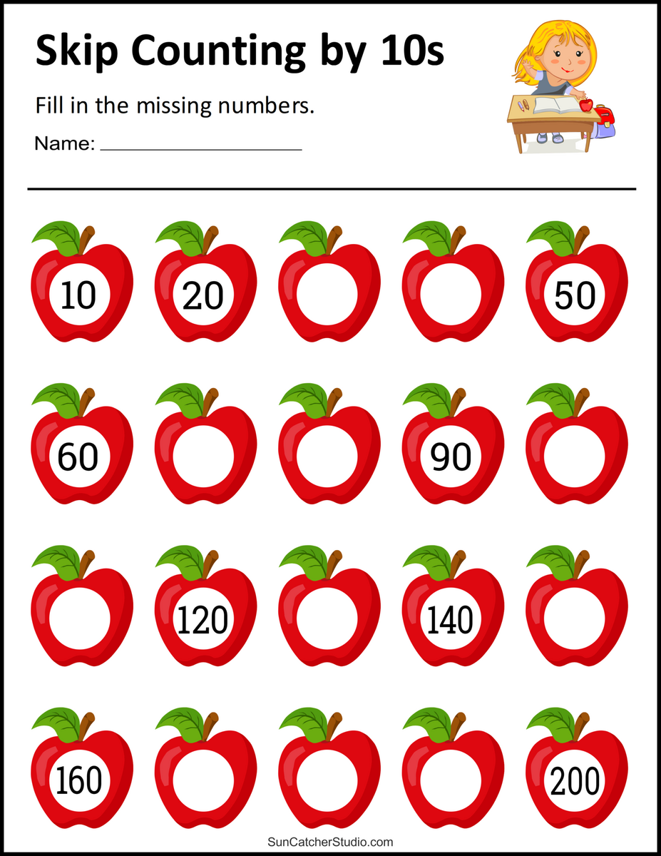 Kindergarten Math Counting Objects Worksheets 1 10 Black And White Made By Teachers