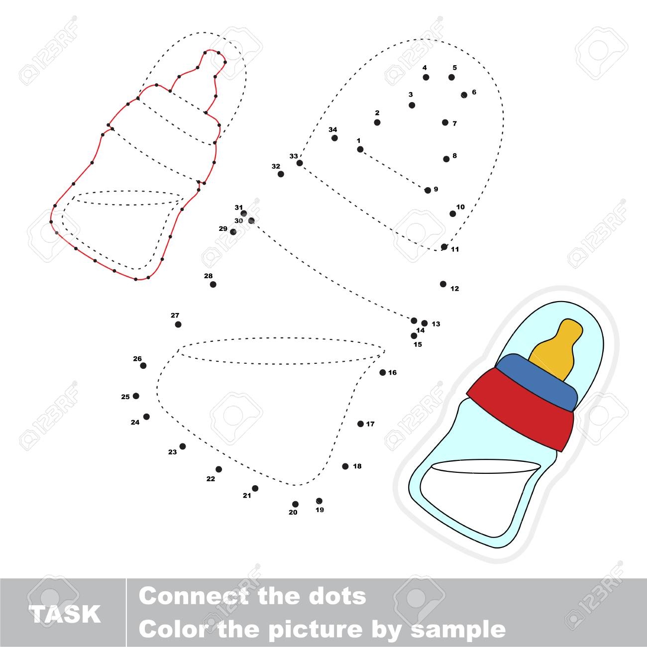 Small Baby Bottle Dot To Dot Educational Game For Kids Royalty Free SVG Cliparts Vectors And Stock Illustration Image 78993921