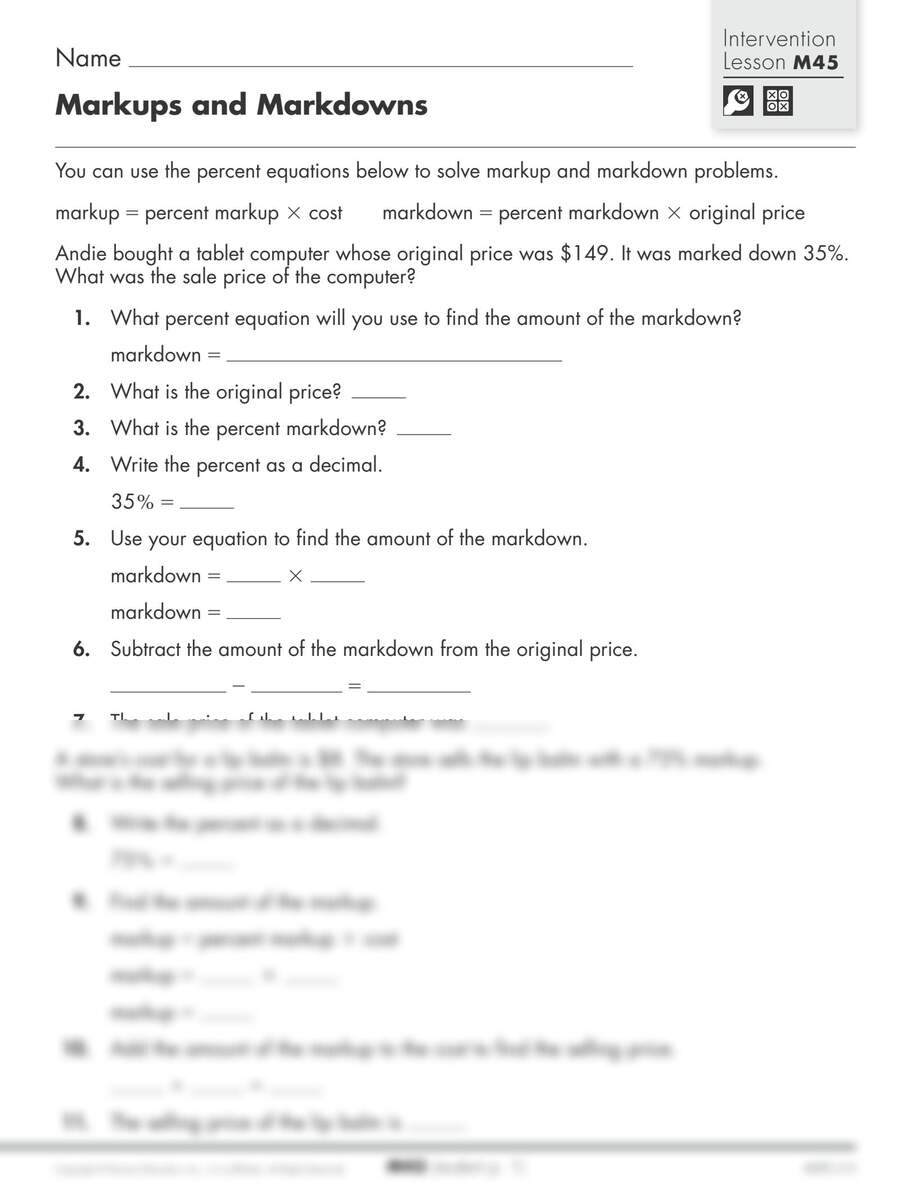 SOLUTION M45 Markups And Markdowns Studypool Worksheets Library SOLUTION M45 Markups And Markdowns Studypool Worksheets Library