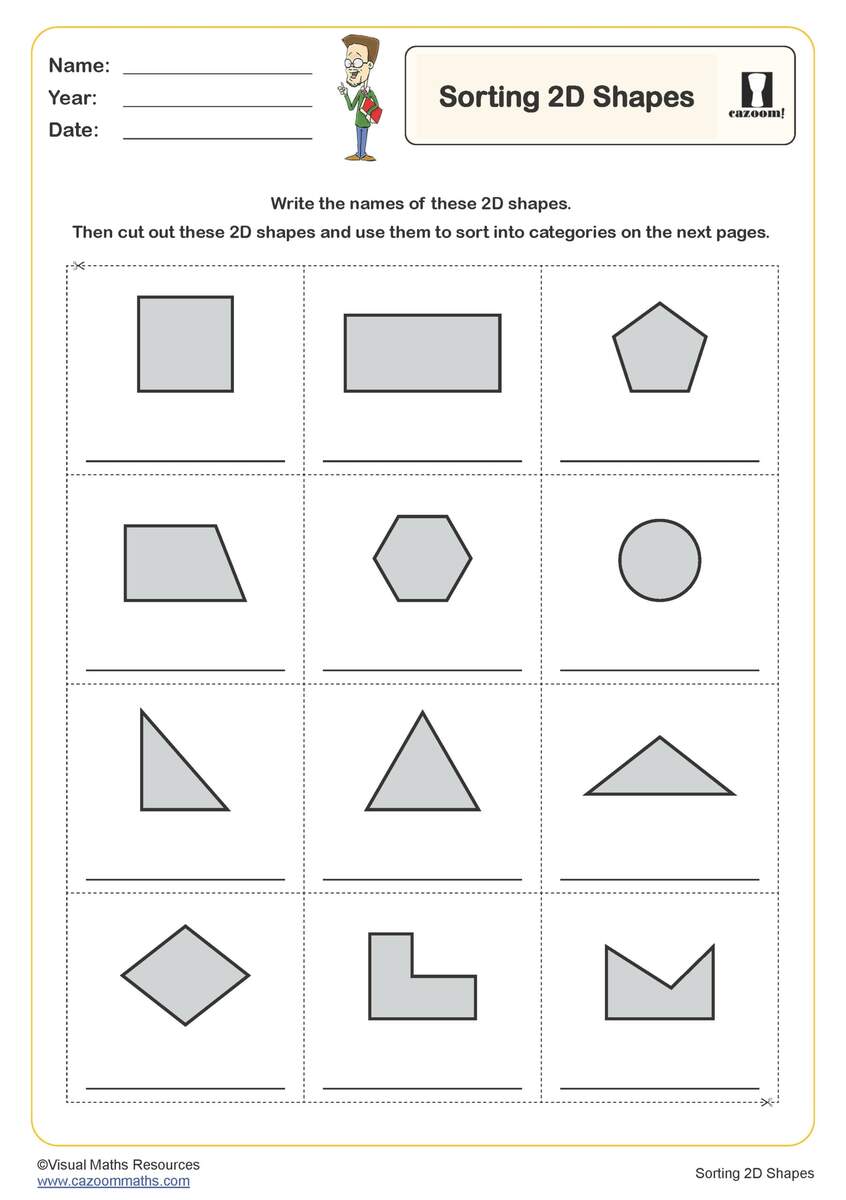 Sorting 2D Shapes Worksheet Fun And Engaging Year 2 PDF Worksheets
