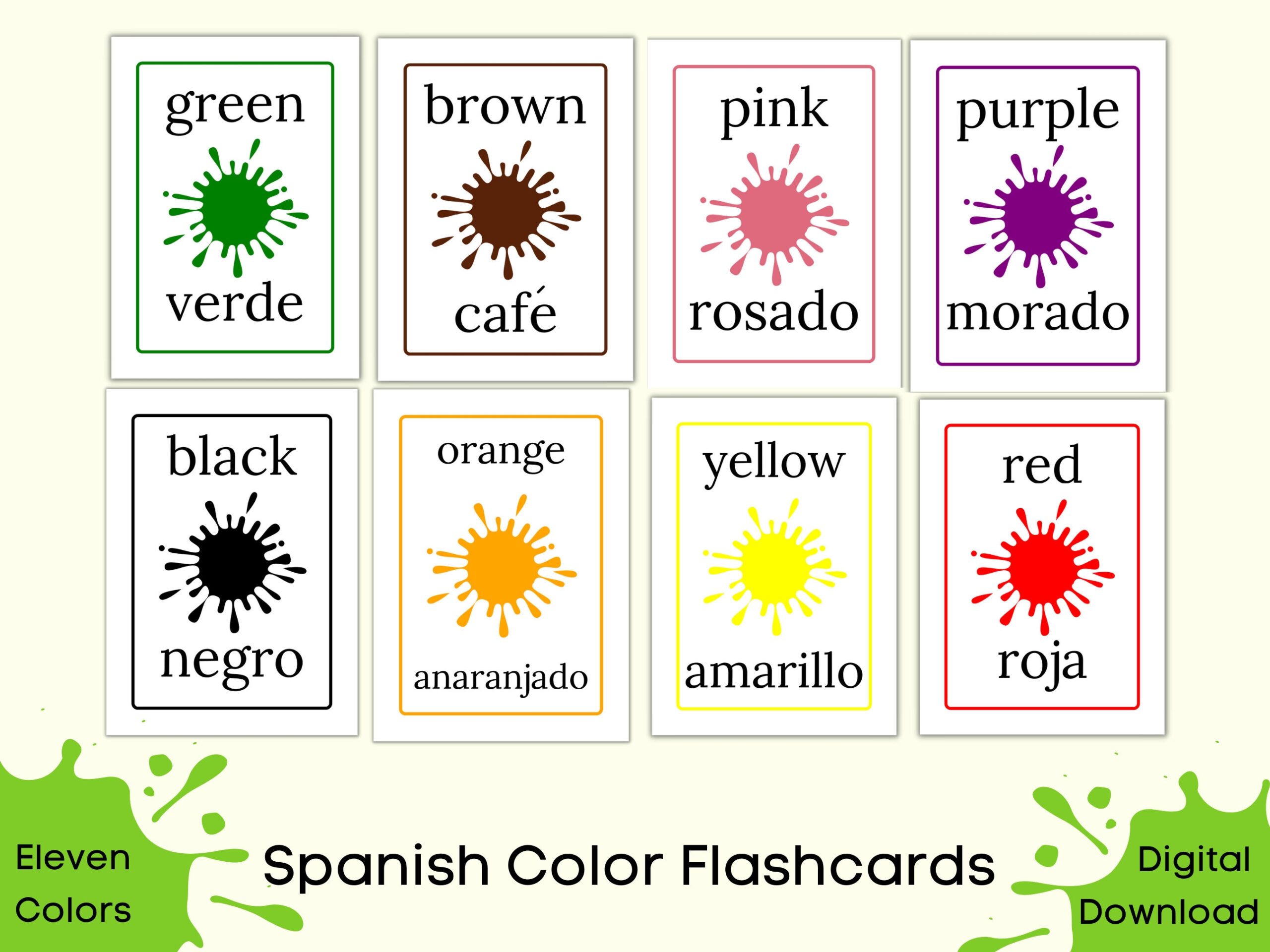 Spanish Color Flashcard Printable Spanish To English Printable Bilingual Spanish Colors Pdf Color Flashcards In English And Spanish Etsy Spanish Color Flashcard Printable Spanish To English Printable Bilingual Spanish Colors Pdf Color Flashcards In English And Spanish Etsy