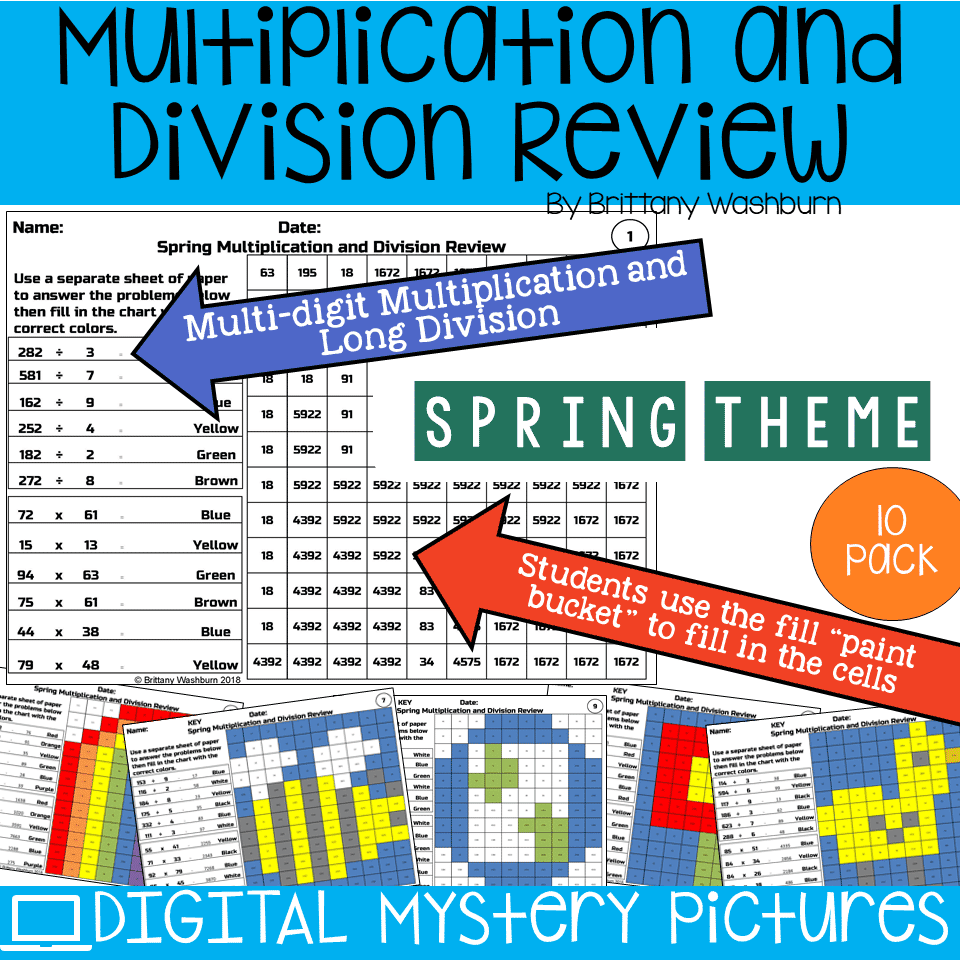 Spring Themed Multiplication And Division Practice DIGITAL Mystery Pictures Spring Themed Multiplication And Division Practice DIGITAL Mystery Pictures