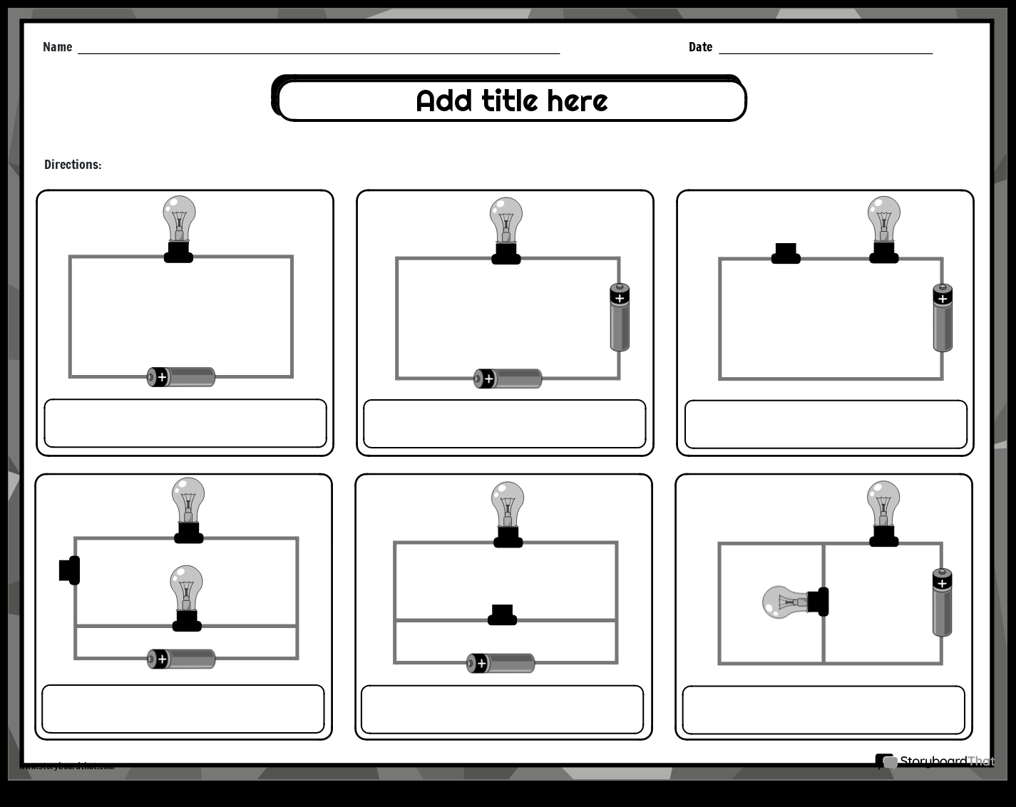 Storyboard That Free Electricity Worksheets For Kids